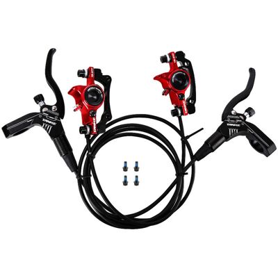 OEM Freins À Disque Hydrauliques De Vélo Ensemble D'Étriers Avant Arrière Pour Vtt Vtt Kit De Levier De Frein Gauche Droite Avec Rotor À Disque De 160 Mm (rouge, Avant Gauche Et Arrière Droit) - Publicité OEM Freins À Disque Hydrauliques De Vélo Ensemble D'Étriers Avant Arrière Pour Vtt Vtt Kit De Levier De Frein Gauche Droite Avec Rotor À Disque De 160 Mm (rouge, Avant Gauche Et Arrière Droit) - Publicité