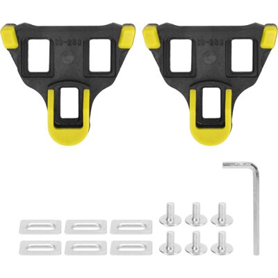 OEM Cales Universelles Tb-011 Pour Vélo De Route, À Débattement Horizontal De 6 Degrés, Autobloquantes, Pour Pédales De Cyclisme, Noir Et Jaune. Publicité OEM Cales Universelles Tb-011 Pour Vélo De Route, À Débattement Horizontal De 6 Degrés, Autobloquantes, Pour Pédales De Cyclisme, Noir Et Jaune. Publicité