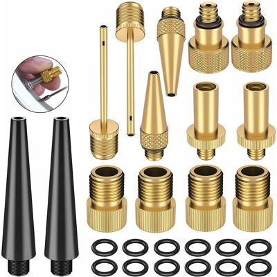 OEM Adaptateurs De Pompe Vélo 26 Pièces - Compatible Valves Schrader Et Presta, Embouts Pour Ballons Et Pneus Vtt -ulisem - Publicité OEM Adaptateurs De Pompe Vélo 26 Pièces - Compatible Valves Schrader Et Presta, Embouts Pour Ballons Et Pneus Vtt -ulisem - Publicité