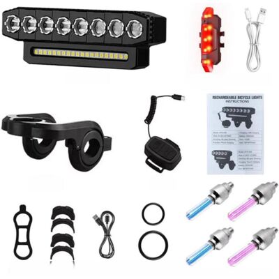 OEM Éclairage Vélo 4000 Mah/900 Lumens, 6 Modes, Feu Arrière Rechargeable, 28 Led, Sonnette 130 Db, Kit Hyd-058 (feu Avant + Feu Arrière) - Publicité OEM Éclairage Vélo 4000 Mah/900 Lumens, 6 Modes, Feu Arrière Rechargeable, 28 Led, Sonnette 130 Db, Kit Hyd-058 (feu Avant + Feu Arrière) - Publicité