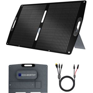 Eco-worthy Panneau Solaire Portable 100w, Monocristallin Panneau Solaire Pliable, Haute Efficacité Et Étanchéité Pour Station D'Énergie, Camping, Camping-car - Publicité Eco-worthy Panneau Solaire Portable 100w, Monocristallin Panneau Solaire Pliable, Haute Efficacité Et Étanchéité Pour Station D'Énergie, Camping, Camping-car - Publicité