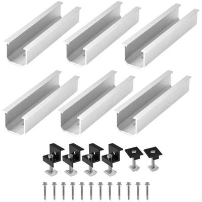 OEM Kit De Support De Panneau Solaire Ouylaf - 6 Pièces De 12cm Support Réglable Rails Courts En Aluminium Système De Montage Pour Panneaux Solaires 30-35 Mm Panneaux Solaires,toit Plat,kit De Fixation Pv - Publicité OEM Kit De Support De Panneau Solaire Ouylaf - 6 Pièces De 12cm Support Réglable Rails Courts En Aluminium Système De Montage Pour Panneaux Solaires 30-35 Mm Panneaux Solaires,toit Plat,kit De Fixation Pv - Publicité