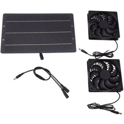 SANS MARQUE Kit De Ventilateur À Panneau Solaire 10w, Double Ventilateur D'Extraction À Énergie Solaire Résistant Aux Intempéries, Montage Mural Pour Poulaillers, Serres, Hangars - Publicité SANS MARQUE Kit De Ventilateur À Panneau Solaire 10w, Double Ventilateur D'Extraction À Énergie Solaire Résistant Aux Intempéries, Montage Mural Pour Poulaillers, Serres, Hangars - Publicité