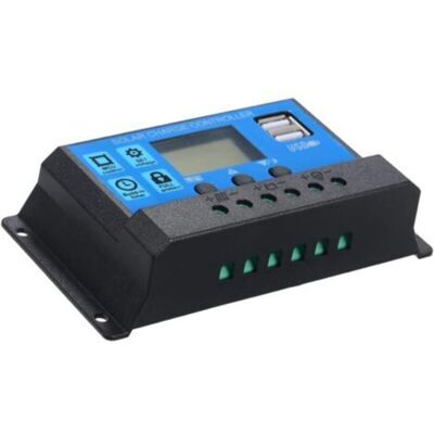 SANS MARQUE Contrôleur De Charge Solaire, Régulateur Panneau Solaire 12v/24v, Double Port Usb, Protection Électrique, Réglage De Charge Et Décharge, Avec 5v Light Timer Control 20a - Publicité SANS MARQUE Contrôleur De Charge Solaire, Régulateur Panneau Solaire 12v/24v, Double Port Usb, Protection Électrique, Réglage De Charge Et Décharge, Avec 5v Light Timer Control 20a - Publicité