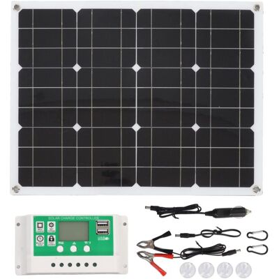 MOXIE Sjlerst Panneau Solaire Monocristallin 40w 18v Avec Contrôleur 100a, Étanche Ip65, Haute Efficacité Pour Camping Randonnée - Publicité MOXIE Sjlerst Panneau Solaire Monocristallin 40w 18v Avec Contrôleur 100a, Étanche Ip65, Haute Efficacité Pour Camping Randonnée - Publicité
