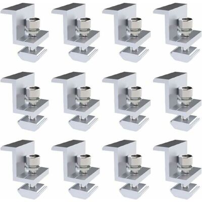 SANS MARQUE Supports De Pince De Bord De Panneau Solaire,12pcs Fixation De Panneau Solaire Pour Panneau Solaire, Pour Hauteur De Module 30-45mm - - Publicité SANS MARQUE Supports De Pince De Bord De Panneau Solaire,12pcs Fixation De Panneau Solaire Pour Panneau Solaire, Pour Hauteur De Module 30-45mm - - Publicité