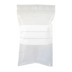 Kalembal - Sachet médical Zip à bandes blanches 80x120 mm (x1000 pcs) - Transparent - Résistant