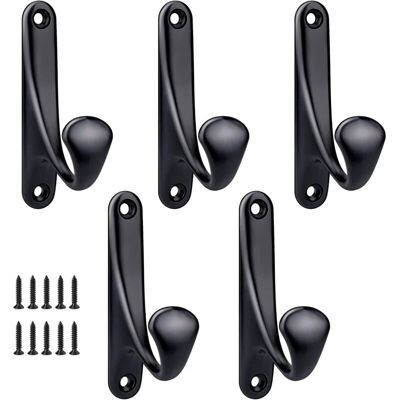 Vision Tigrezy Crochet Manteau Mural A Visser, 5 Pcs Minimaliste Patère Murale Robuste En Alliage De Zinc Crochet Porte Manteau Pour Porte Entrée Chambre Salle De Bain Multi-usages Patères Vis Inclus - Noir - Publicité Vision Tigrezy Crochet Manteau Mural A Visser, 5 Pcs Minimaliste Patère Murale Robuste En Alliage De Zinc Crochet Porte Manteau Pour Porte Entrée Chambre Salle De Bain Multi-usages Patères Vis Inclus - Noir - Publicité