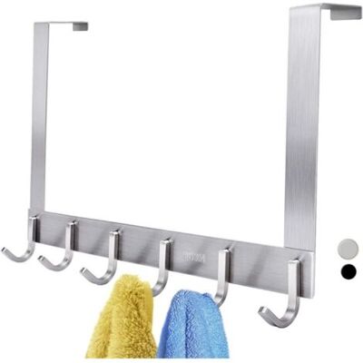 ABYSSE Au-dessus Du Crochet De Porte, Fle 6 Crochets De Support De Suspension Robuste En Acier Inoxydable Sus 304 Pour Manteau, Serviette, Sac, Robe - Publicité ABYSSE Au-dessus Du Crochet De Porte, Fle 6 Crochets De Support De Suspension Robuste En Acier Inoxydable Sus 304 Pour Manteau, Serviette, Sac, Robe - Publicité