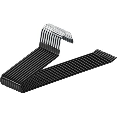 GRASSLIN Lot De 10 Cintres, Métal Chromé, Revêtement Antidérapant, Gain De Place, Pour Armoire - Publicité GRASSLIN Lot De 10 Cintres, Métal Chromé, Revêtement Antidérapant, Gain De Place, Pour Armoire - Publicité