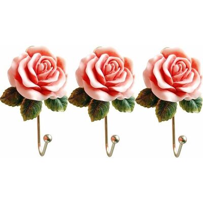 Cellfast 3 Pcs Rose Résine Mur Crochets Mur Monté Créatif Fleur Fer Crochet Pour Suspendre Manteau/chapeau/clé/serviette/sac À Main - Publicité Cellfast 3 Pcs Rose Résine Mur Crochets Mur Monté Créatif Fleur Fer Crochet Pour Suspendre Manteau/chapeau/clé/serviette/sac À Main - Publicité