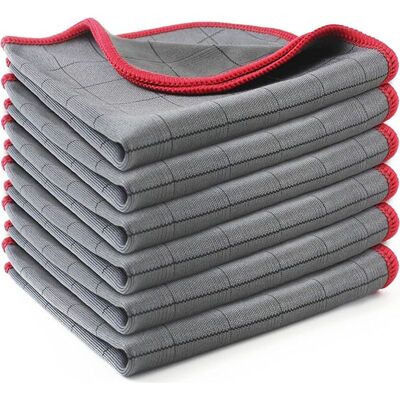 Vision Chiffon De Nettoyage En Microfibre Non Pelucheux, Polissage Des Vitres, Sans Traces, Réutilisable Pour Miroirs, Cuisine, Vaisselle, Nettoyage Automobile, Lot De 6, 30 X 40 Cm, Gris-rouge - Publicité Vision Chiffon De Nettoyage En Microfibre Non Pelucheux, Polissage Des Vitres, Sans Traces, Réutilisable Pour Miroirs, Cuisine, Vaisselle, Nettoyage Automobile, Lot De 6, 30 X 40 Cm, Gris-rouge - Publicité