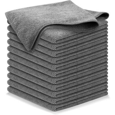 ABYSSE Chiffons De Nettoyage, Lot De 10 Chiffons En Microfibre Pour Voiture, Doux Et Absorbants, Chiffons D'Atelier De Qualité Supérieure Non Pelucheux, 30 X 30 Cm, Gris - Publicité ABYSSE Chiffons De Nettoyage, Lot De 10 Chiffons En Microfibre Pour Voiture, Doux Et Absorbants, Chiffons D'Atelier De Qualité Supérieure Non Pelucheux, 30 X 30 Cm, Gris - Publicité