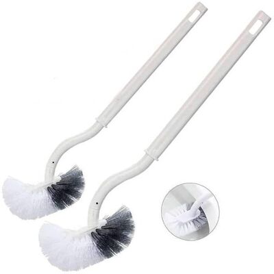 ACKERMAN Brosse Wc Avec Nettoyage Des Bords, Brosse Wc Améliorée, Brosse Wc Incurvée, Manche Long (lot De 2) - Publicité ACKERMAN Brosse Wc Avec Nettoyage Des Bords, Brosse Wc Améliorée, Brosse Wc Incurvée, Manche Long (lot De 2) - Publicité