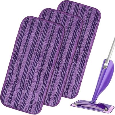 Melissa 3pcs Lingettes Reutilisable Pour Swiffer Wetjet Wood, Serpillières En Microfibre Remplacement, Chiffon Rechange Pour Swiffer Wet Jet Balai Spray, Tampons De Vadrouille En Microfibre Lavable-voilet - Publicité Melissa 3pcs Lingettes Reutilisable Pour Swiffer Wetjet Wood, Serpillières En Microfibre Remplacement, Chiffon Rechange Pour Swiffer Wet Jet Balai Spray, Tampons De Vadrouille En Microfibre Lavable-voilet - Publicité