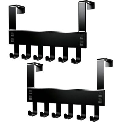 OEM 2 Pièces Porte Manteau Sans Percer Avec 6 Crochets, Crochet De Porte Pour Cintre Économisez De L'Espace Patère De Porte À Suspendre Pour Salle De Bain Salon Cuisine Chambre(blanc) (noir) - Publicité OEM 2 Pièces Porte Manteau Sans Percer Avec 6 Crochets, Crochet De Porte Pour Cintre Économisez De L'Espace Patère De Porte À Suspendre Pour Salle De Bain Salon Cuisine Chambre(blanc) (noir) - Publicité