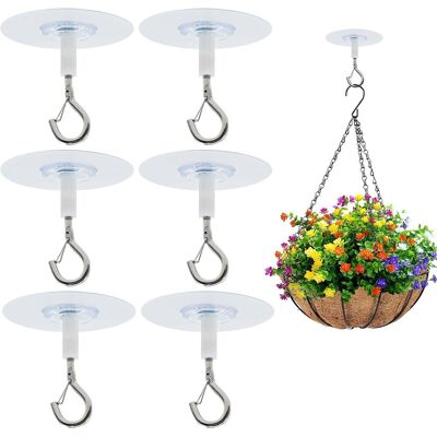 Generic Lot De 6 Crochets De Plafond Autocollants, Avec Sécurité, Sans Perçage, Charge Lourde, Pour Suspendre Des Plantes Et Des Pots De Fleurs - Publicité Generic Lot De 6 Crochets De Plafond Autocollants, Avec Sécurité, Sans Perçage, Charge Lourde, Pour Suspendre Des Plantes Et Des Pots De Fleurs - Publicité