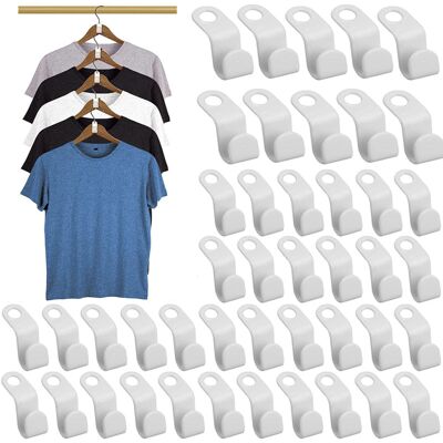 OEM Lot De 50 Crochets Pour Cintres, Connecteurs Pour Vêtements, Cintres En Cascade Gain De Place, Organisateur De Placard (blanc) - Publicité OEM Lot De 50 Crochets Pour Cintres, Connecteurs Pour Vêtements, Cintres En Cascade Gain De Place, Organisateur De Placard (blanc) - Publicité