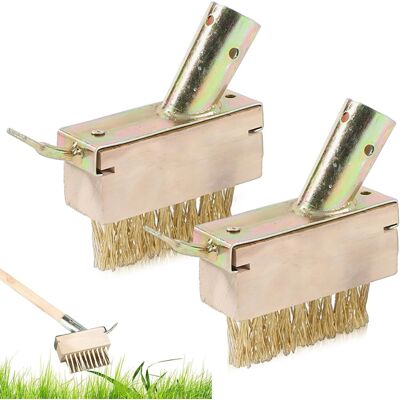 GRASSLIN 2 Pièces - Brosse À Joints - Balai Métallique - Nettoyage Mousses Et Mauvaises Herbes - Pour Pavés Et Dalles - Doré - 24x17x3,5cm - Publicité GRASSLIN 2 Pièces - Brosse À Joints - Balai Métallique - Nettoyage Mousses Et Mauvaises Herbes - Pour Pavés Et Dalles - Doré - 24x17x3,5cm - Publicité