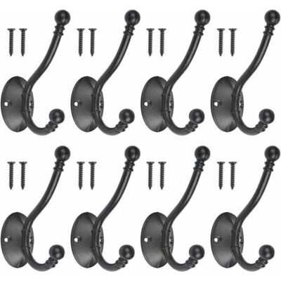 SCORPIO Lot De 8 Crochets Porte-manteaux Vintage En Métal Noir Avec 16 Vis Rétro Crochet De Manteau Métal Noir Patère Murale À Visser Individuelle Patère Porte Manteau Pour Porte De Salle De Bain Cuisin - Publicité SCORPIO Lot De 8 Crochets Porte-manteaux Vintage En Métal Noir Avec 16 Vis Rétro Crochet De Manteau Métal Noir Patère Murale À Visser Individuelle Patère Porte Manteau Pour Porte De Salle De Bain Cuisin - Publicité