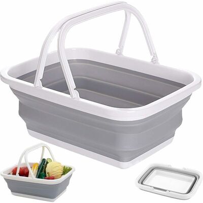 PELTOR Panier À Linge Pliable Panier De Courses Rectangulaire Pliable Multifonction Boîte Pliable Avec Poignée En Silicone Et Plastique Pour Laver La Vaisselle, Le Camping - Publicité PELTOR Panier À Linge Pliable Panier De Courses Rectangulaire Pliable Multifonction Boîte Pliable Avec Poignée En Silicone Et Plastique Pour Laver La Vaisselle, Le Camping - Publicité