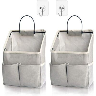 URSUS Lot De 2 Sacs De Rangement Muraux, Organiseur Mural Avec Poches, Panier De Rangement Suspendu Pour Dortoir, Salle De Bain, Chambre (gris Amélioré) - Publicité URSUS Lot De 2 Sacs De Rangement Muraux, Organiseur Mural Avec Poches, Panier De Rangement Suspendu Pour Dortoir, Salle De Bain, Chambre (gris Amélioré) - Publicité