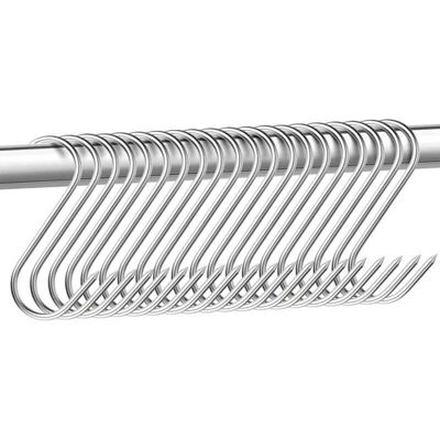 PELTOR Enowelir Lot De 15 Crochets De Boucher En Acier Inoxydable - 15 Cm - Crochets De Boucher - Crochets En Forme De S - Pour Salle De Bain, Chambre À Coucher, Bureau, Cuisine, Magasin, Travail De La Viand - Publicité PELTOR Enowelir Lot De 15 Crochets De Boucher En Acier Inoxydable - 15 Cm - Crochets De Boucher - Crochets En Forme De S - Pour Salle De Bain, Chambre À Coucher, Bureau, Cuisine, Magasin, Travail De La Viand - Publicité