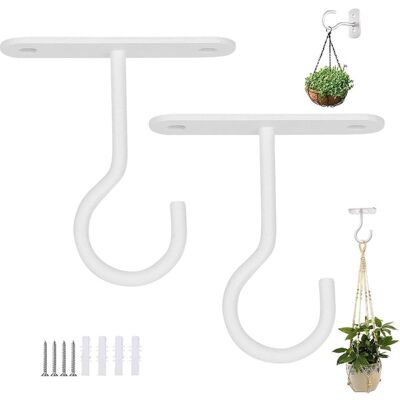Vision Crochets De Plafond Pour Plantes Suspendues, 2pcs Métal Mur Plante Crochet Swag Cintres De Plafond Avec Vis Et Ancres, Cintres Muraux, Crochets De Suspension Robustes Pour Panier De Plantes (blanc) - Publicité Vision Crochets De Plafond Pour Plantes Suspendues, 2pcs Métal Mur Plante Crochet Swag Cintres De Plafond Avec Vis Et Ancres, Cintres Muraux, Crochets De Suspension Robustes Pour Panier De Plantes (blanc) - Publicité