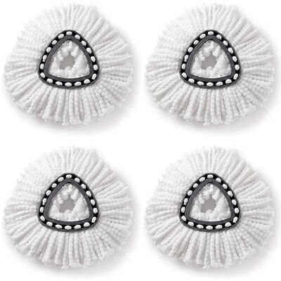 PELTOR Lot De 4 Têtes De Balai À Franges Rotatives De Rechange Pour Balai À Franges O Cedar, En Microfibre, Faciles À Nettoyer, Pour Le Nettoyage Des Sols - Publicité PELTOR Lot De 4 Têtes De Balai À Franges Rotatives De Rechange Pour Balai À Franges O Cedar, En Microfibre, Faciles À Nettoyer, Pour Le Nettoyage Des Sols - Publicité