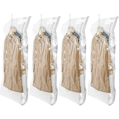 ABYSSE Sacs De Rangement Sous Vide Pour Vêtements Suspendus, Lot De 4 (105 × 70 Cm), Pour Costumes, Manteaux, Vestes, Gain De Place De 80 %, Rangement De Placard - Publicité ABYSSE Sacs De Rangement Sous Vide Pour Vêtements Suspendus, Lot De 4 (105 × 70 Cm), Pour Costumes, Manteaux, Vestes, Gain De Place De 80 %, Rangement De Placard - Publicité