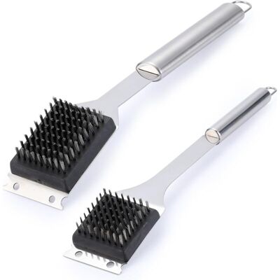 Vision Lot De 2 Brosses Et Grattoirs Pour Barbecue, 41,9 X 35,6 Cm, En Fil Métallique, Pour Barbecue Extérieur, Brosse De Nettoyage En Acier Inoxydable 304, Accessoires Pour Barbecue - Publicité Vision Lot De 2 Brosses Et Grattoirs Pour Barbecue, 41,9 X 35,6 Cm, En Fil Métallique, Pour Barbecue Extérieur, Brosse De Nettoyage En Acier Inoxydable 304, Accessoires Pour Barbecue - Publicité