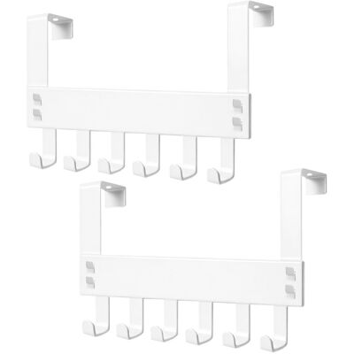 OEM 2 Pièces Porte Manteau Sans Percer Avec 6 Crochets, Crochet De Porte Pour Cintre Économisez De L'Espace Patère De Porte À Suspendre Pour Salle De Bain Salon Cuisine Chambre(blanc) - Publicité OEM 2 Pièces Porte Manteau Sans Percer Avec 6 Crochets, Crochet De Porte Pour Cintre Économisez De L'Espace Patère De Porte À Suspendre Pour Salle De Bain Salon Cuisine Chambre(blanc) - Publicité