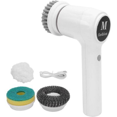 FLAMMKRAFT Brosse De Nettoyage Électrique Rotative À 2 Vitesses, 4 Têtes Interchangeables, Étanche Ipx7, Sans Fil, Pour Kit - Publicité FLAMMKRAFT Brosse De Nettoyage Électrique Rotative À 2 Vitesses, 4 Têtes Interchangeables, Étanche Ipx7, Sans Fil, Pour Kit - Publicité
