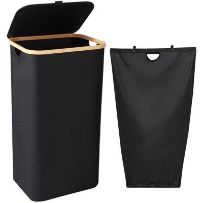 PELTOR (noir) Panier A Linge, 100l Corbeille A Linge Avec Couvercle E Poignées - Bac A Linge Sale Avec Sac Linge Sale Amovible - Laundry Basket Pliable De Grande Capacité, 40,5x33,5x75cm - Publicité PELTOR (noir) Panier A Linge, 100l Corbeille A Linge Avec Couvercle E Poignées - Bac A Linge Sale Avec Sac Linge Sale Amovible - Laundry Basket Pliable De Grande Capacité, 40,5x33,5x75cm - Publicité