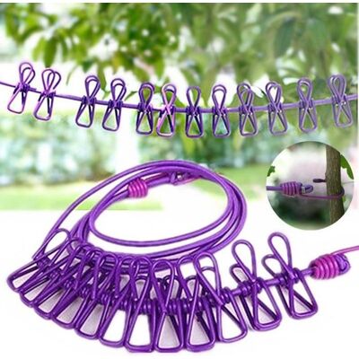 Cellfast Ensemble De 1 Corde À Linge Portable Extensible Avec Cintre, Adaptée À L'Intérieur Et À L'Extérieur-violet - Publicité Cellfast Ensemble De 1 Corde À Linge Portable Extensible Avec Cintre, Adaptée À L'Intérieur Et À L'Extérieur-violet - Publicité