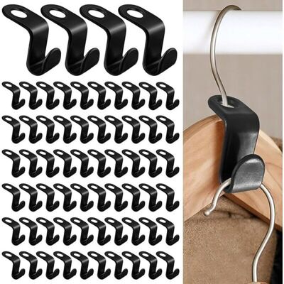 PELTOR 100 Pièces Crochet Pour Cintres Gain De Place Crochet De Connexion De Cintre, Mini Cintres En Cascade Organisateur Pour La Penderie Super Pour Un Gain De Place Dans Son Dressing (noir) - Publicité PELTOR 100 Pièces Crochet Pour Cintres Gain De Place Crochet De Connexion De Cintre, Mini Cintres En Cascade Organisateur Pour La Penderie Super Pour Un Gain De Place Dans Son Dressing (noir) - Publicité