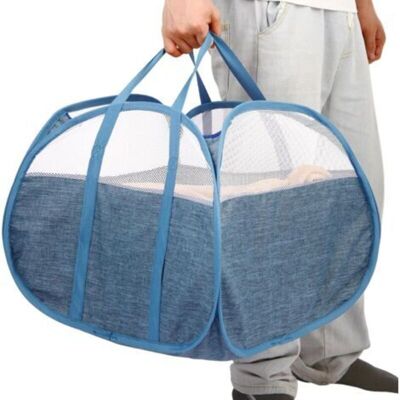 Vision Panier À Linge Robuste Et Pliable, 90 L, Avec Poignées, Idéal Pour La Chambre, La Salle De Bain, La Chambre D'Enfant, La Résidence Étudiante, Les Voyages, Bleu. Publicité Vision Panier À Linge Robuste Et Pliable, 90 L, Avec Poignées, Idéal Pour La Chambre, La Salle De Bain, La Chambre D'Enfant, La Résidence Étudiante, Les Voyages, Bleu. Publicité