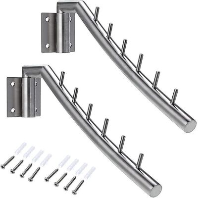Melissa Ersandy – Patères Inox Mural 2 Crochets – Charge Max 30kg – Barre Pivotante 180° – 6 Tiges Pour Organiser Vêtements Et Accessoires - Publicité Melissa Ersandy – Patères Inox Mural 2 Crochets – Charge Max 30kg – Barre Pivotante 180° – 6 Tiges Pour Organiser Vêtements Et Accessoires - Publicité