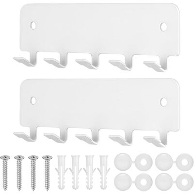 GRASSLIN 2 Pièces - Porte Clef Mural - Accroche Clef Mural - 5 Crochets Pour Rangement Clés Et Ustensiles - Entrée Cuisine Bureau - Blanc - 14x4,3x2,1 Cm - Publicité GRASSLIN 2 Pièces - Porte Clef Mural - Accroche Clef Mural - 5 Crochets Pour Rangement Clés Et Ustensiles - Entrée Cuisine Bureau - Blanc - 14x4,3x2,1 Cm - Publicité