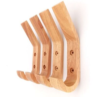 ABYSSE Lot De 10 Patères Murales En Bois Massif – Crochets Inclinés Pour Manteaux Et Sacs – Résistance À L'Usure – Fixation Murale Stable - Publicité ABYSSE Lot De 10 Patères Murales En Bois Massif – Crochets Inclinés Pour Manteaux Et Sacs – Résistance À L'Usure – Fixation Murale Stable - Publicité
