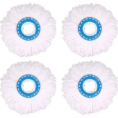 MOXIE 4pcs Têtes Microfibre Balai, Tête De Vadrouille Rechange Rond Têtes Mop Rotation À 360 Pour Nettoyage Des Sols (diamètre 16 Cm) - Publicité MOXIE 4pcs Têtes Microfibre Balai, Tête De Vadrouille Rechange Rond Têtes Mop Rotation À 360 Pour Nettoyage Des Sols (diamètre 16 Cm) - Publicité