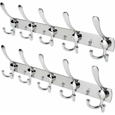 SANS MARQUE Crochet Mural Patères Porte Manteaux En Acier Inoxydable Pour Porte-manteau/serviettes/chapeau Argent (2 Pack 15 Crochets) - Publicité SANS MARQUE Crochet Mural Patères Porte Manteaux En Acier Inoxydable Pour Porte-manteau/serviettes/chapeau Argent (2 Pack 15 Crochets) - Publicité