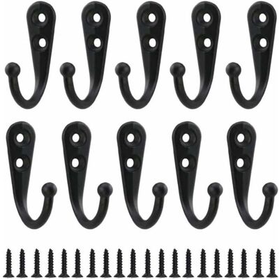 Cellfast 10pcs Rétro Crochet De Manteau Métal Noir Patère Murale À Visser Individuelle Patère Porte Manteau Vintage Murale 20 Vis - Publicité Cellfast 10pcs Rétro Crochet De Manteau Métal Noir Patère Murale À Visser Individuelle Patère Porte Manteau Vintage Murale 20 Vis - Publicité