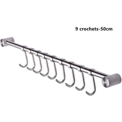 Cellfast Crochet Barre De Cuisine - Acier Inox - 50cm - 9 Crochets Amovibles - Pratique - Facile À Installer - Publicité Cellfast Crochet Barre De Cuisine - Acier Inox - 50cm - 9 Crochets Amovibles - Pratique - Facile À Installer - Publicité