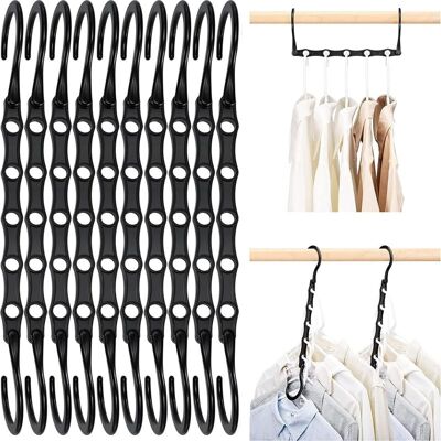 Vision Lot De 10 Cintres Magiques Organisateur De Cintre Garde-robe Rangement Pour Vêtements Gain De Place Dans Les Placard Noir 38cm - Publicité Vision Lot De 10 Cintres Magiques Organisateur De Cintre Garde-robe Rangement Pour Vêtements Gain De Place Dans Les Placard Noir 38cm - Publicité