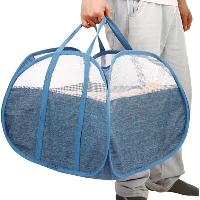 Vision Panier À Linge Robuste Et Pliable, 90 L, Avec Poignées, Idéal Pour La Chambre, La Salle De Bain, La Chambre D'Enfant, La Résidence Étudiante, Les Voyages, Bleu. Publicité Vision Panier À Linge Robuste Et Pliable, 90 L, Avec Poignées, Idéal Pour La Chambre, La Salle De Bain, La Chambre D'Enfant, La Résidence Étudiante, Les Voyages, Bleu. Publicité