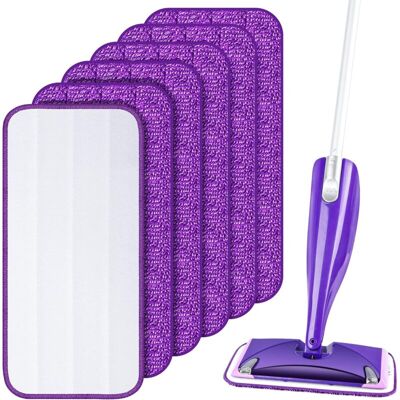 Melissa Lot De 6 Tampons De Nettoyage En Microfibre Réutilisables Pour Swiffer Wetjet, Housse De Coussin De Nettoyage, Housse De Rechange, Tampons De Nettoyage Pour Bois Dur, Stratifié, Carrelage (30 X 14 Cm) - Publicité Melissa Lot De 6 Tampons De Nettoyage En Microfibre Réutilisables Pour Swiffer Wetjet, Housse De Coussin De Nettoyage, Housse De Rechange, Tampons De Nettoyage Pour Bois Dur, Stratifié, Carrelage (30 X 14 Cm) - Publicité