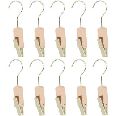 MOXIE Crochets De Suspension En Métal De 10 Cm Avec Pince En Bois, Pivotants À 360°, Pour Vêtements, Placard, Bureau Ou Atelier - Publicité MOXIE Crochets De Suspension En Métal De 10 Cm Avec Pince En Bois, Pivotants À 360°, Pour Vêtements, Placard, Bureau Ou Atelier - Publicité