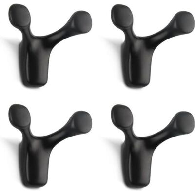ABYSSE Lot De 4 Crochets Muraux Doubles, Crochets Muraux Robustes En Forme De Bois De Cerf, Crochets Porte-manteaux En Alliage De Zinc Massif, Ajustement Sur Mesure (noir Mat) - Publicité ABYSSE Lot De 4 Crochets Muraux Doubles, Crochets Muraux Robustes En Forme De Bois De Cerf, Crochets Porte-manteaux En Alliage De Zinc Massif, Ajustement Sur Mesure (noir Mat) - Publicité