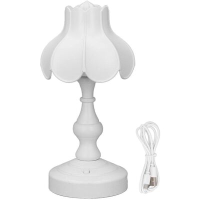 FLAMMKRAFT Lampe De Nuit Florale Mini Rétro Pour Chambre À Coucher, Lampe De Chevet Led Rechargeable Avec Protection Des Yeux Pour Étudier - Publicité FLAMMKRAFT Lampe De Nuit Florale Mini Rétro Pour Chambre À Coucher, Lampe De Chevet Led Rechargeable Avec Protection Des Yeux Pour Étudier - Publicité